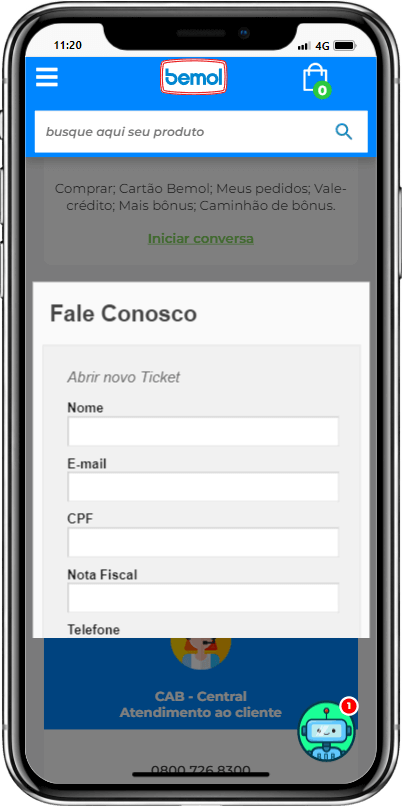 Bemol Formulário de Contato