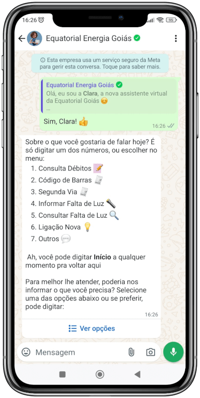 Equatorial Goiás WhatsApp